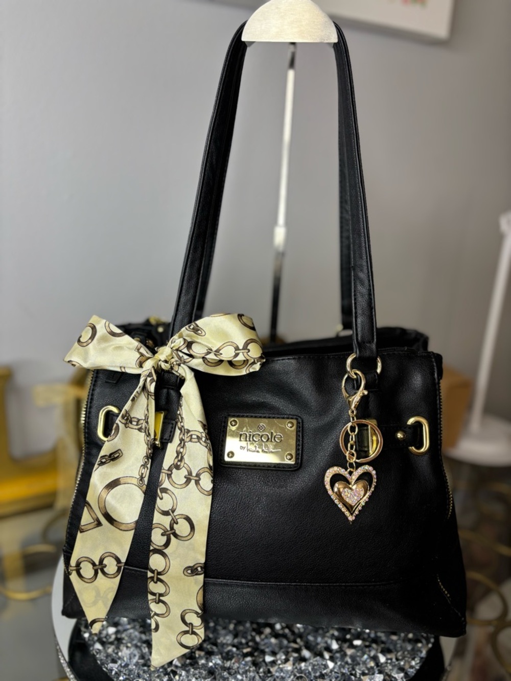 Nicole by Nicole Miller Black Tote EUC